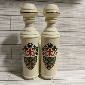 VINTAGE Pair of 1956-1962 Old Fitzgerald Fleur de Lis Decanters